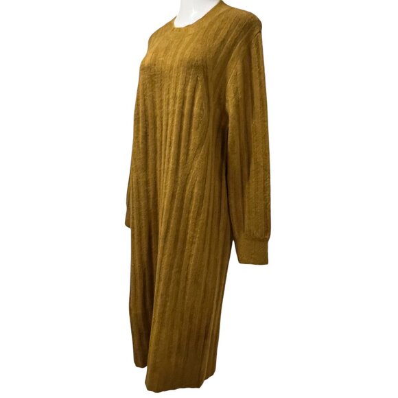 A New Day Knit Long Sleeve Midi Dress, NWT, Olive Gold, XXL - Picture 4 of 7